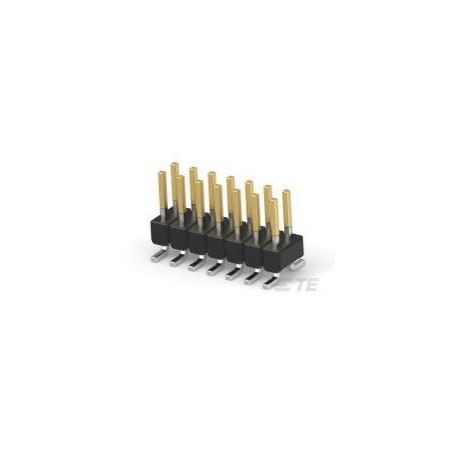Te Connectivity Board Connector, 14 Contact(S), 2 Row(S), Male, Right Angle, Solder Terminal, Black Insulator 966709-7